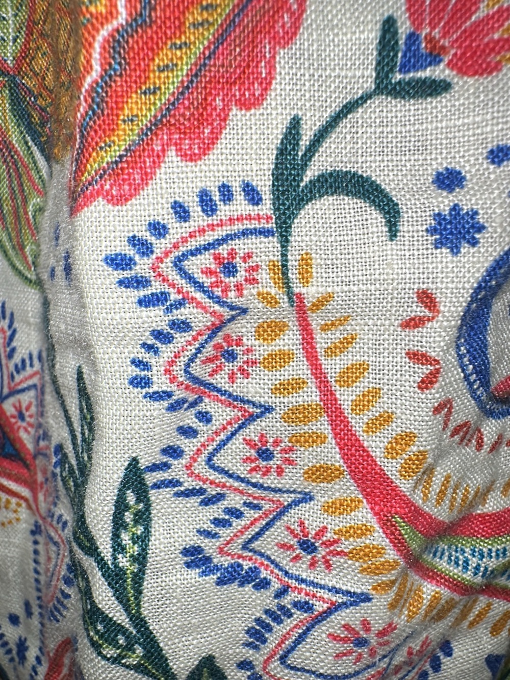 BODEN 100%Linen Pants Wide Legs Shirred Waist Paradise Paisley 28.5 long (mix48 - Picture 5 of 7